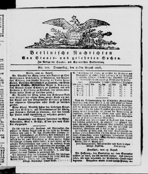 Berlinische Nachrichten von Staats- und gelehrten Sachen vom 22.08.1816