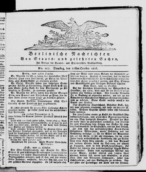 Berlinische Nachrichten von Staats- und gelehrten Sachen vom 22.10.1816