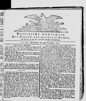 Berlinische Nachrichten von Staats- und gelehrten Sachen vom 09.11.1816