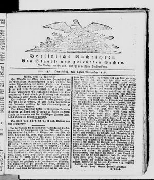 Berlinische Nachrichten von Staats- und gelehrten Sachen vom 14.11.1816
