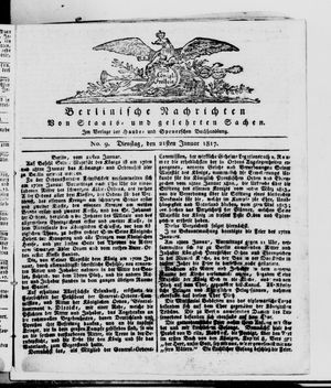Berlinische Nachrichten von Staats- und gelehrten Sachen vom 21.01.1817