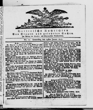 Berlinische Nachrichten von Staats- und gelehrten Sachen vom 23.01.1817