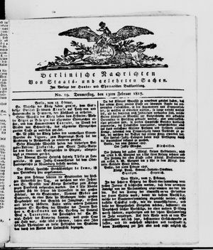 Berlinische Nachrichten von Staats- und gelehrten Sachen vom 13.02.1817