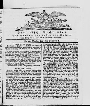 Berlinische Nachrichten von Staats- und gelehrten Sachen vom 18.02.1817