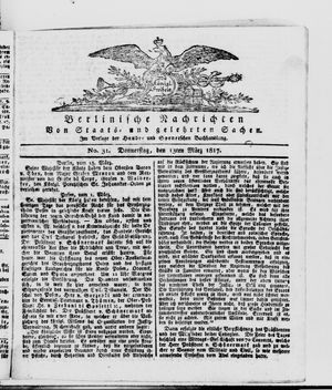 Berlinische Nachrichten von Staats- und gelehrten Sachen vom 13.03.1817