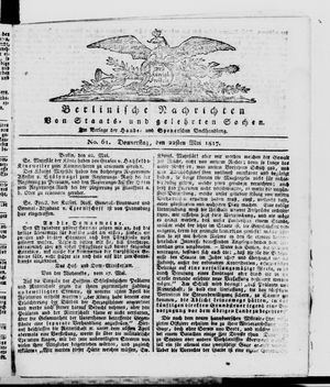 Berlinische Nachrichten von Staats- und gelehrten Sachen vom 22.05.1817