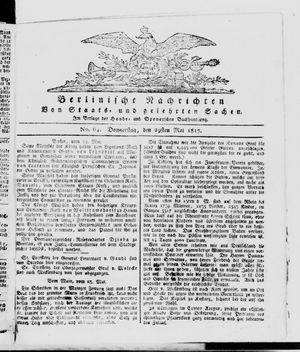 Berlinische Nachrichten von Staats- und gelehrten Sachen vom 29.05.1817
