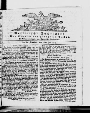 Berlinische Nachrichten von Staats- und gelehrten Sachen on Jun 10, 1817