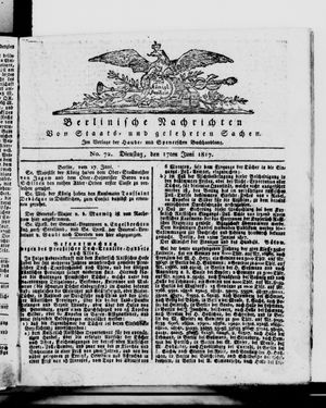 Berlinische Nachrichten von Staats- und gelehrten Sachen vom 17.06.1817