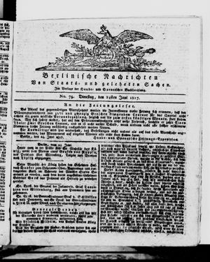 Berlinische Nachrichten von Staats- und gelehrten Sachen vom 24.06.1817