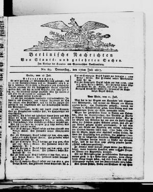 Berlinische Nachrichten von Staats- und gelehrten Sachen vom 17.07.1817