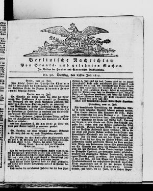 Berlinische Nachrichten von Staats- und gelehrten Sachen vom 29.07.1817
