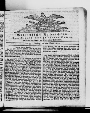 Berlinische Nachrichten von Staats- und gelehrten Sachen vom 05.08.1817