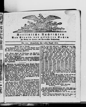 Berlinische Nachrichten von Staats- und gelehrten Sachen vom 23.08.1817