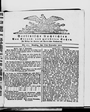 Berlinische Nachrichten von Staats- und gelehrten Sachen vom 16.09.1817