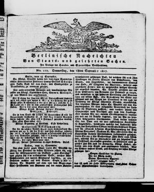 Berlinische Nachrichten von Staats- und gelehrten Sachen vom 18.09.1817