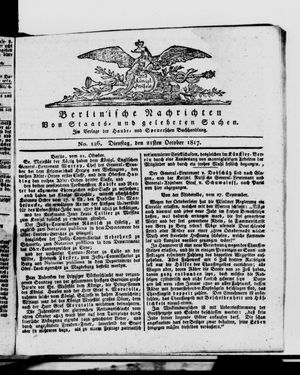 Berlinische Nachrichten von Staats- und gelehrten Sachen vom 21.10.1817