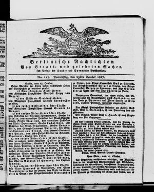Berlinische Nachrichten von Staats- und gelehrten Sachen vom 23.10.1817