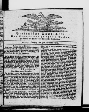 Berlinische Nachrichten von Staats- und gelehrten Sachen on Dec 9, 1817