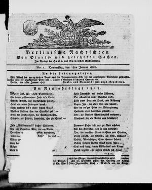 Berlinische Nachrichten von Staats- und gelehrten Sachen on Jan 1, 1818