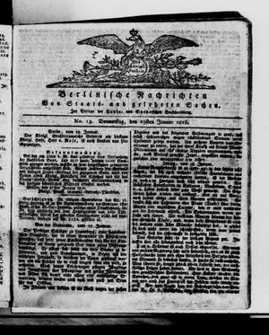 Berlinische Nachrichten von Staats- und gelehrten Sachen vom 29.01.1818