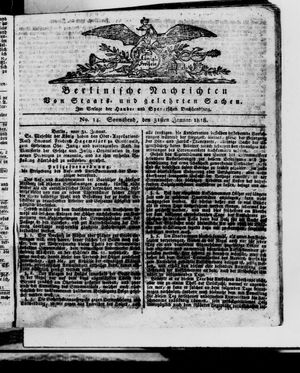 Berlinische Nachrichten von Staats- und gelehrten Sachen vom 31.01.1818