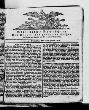 Berlinische Nachrichten von Staats- und gelehrten Sachen vom 12.02.1818