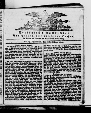 Berlinische Nachrichten von Staats- und gelehrten Sachen vom 21.02.1818