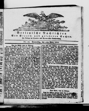 Berlinische Nachrichten von Staats- und gelehrten Sachen vom 05.03.1818