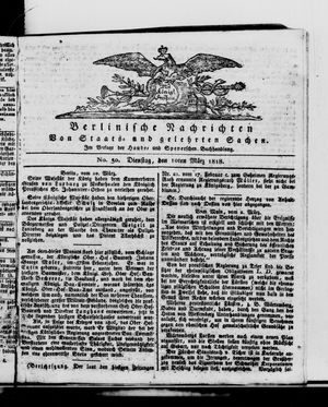 Berlinische Nachrichten von Staats- und gelehrten Sachen vom 10.03.1818