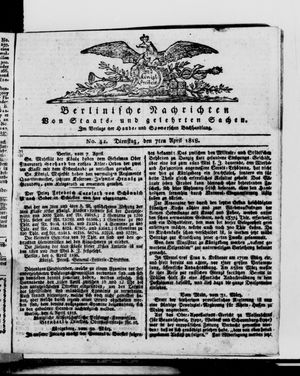 Berlinische Nachrichten von Staats- und gelehrten Sachen vom 07.04.1818