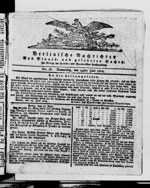 Berlinische Nachrichten von Staats- und gelehrten Sachen on Jun 25, 1818