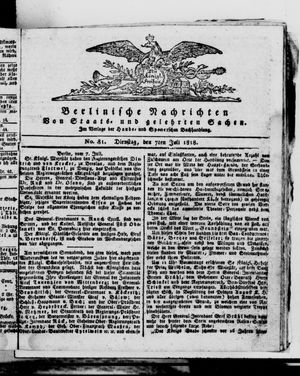 Berlinische Nachrichten von Staats- und gelehrten Sachen vom 07.07.1818