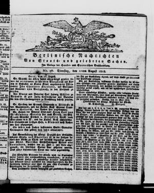 Berlinische Nachrichten von Staats- und gelehrten Sachen on Aug 11, 1818