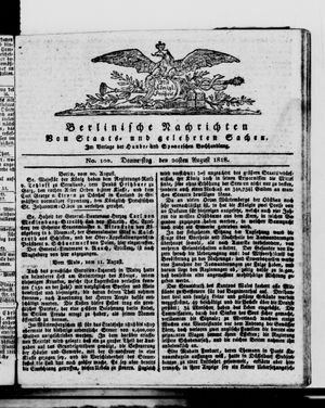 Berlinische Nachrichten von Staats- und gelehrten Sachen vom 20.08.1818