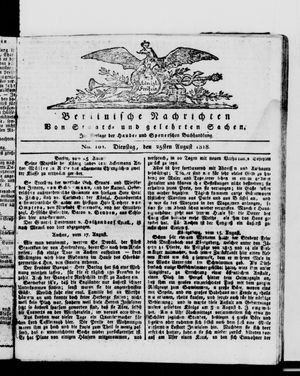 Berlinische Nachrichten von Staats- und gelehrten Sachen vom 25.08.1818