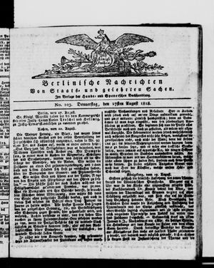 Berlinische Nachrichten von Staats- und gelehrten Sachen vom 27.08.1818