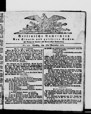 Berlinische Nachrichten von Staats- und gelehrten Sachen on Sep 1, 1818