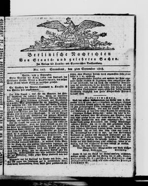 Berlinische Nachrichten von Staats- und gelehrten Sachen on Sep 5, 1818