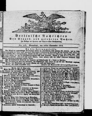 Berlinische Nachrichten von Staats- und gelehrten Sachen vom 26.09.1818