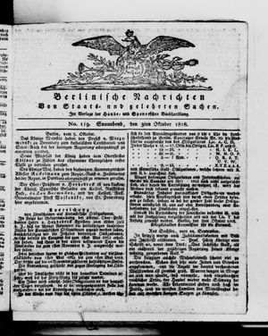 Berlinische Nachrichten von Staats- und gelehrten Sachen vom 03.10.1818