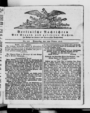 Berlinische Nachrichten von Staats- und gelehrten Sachen on Oct 8, 1818