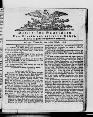 Berlinische Nachrichten von Staats- und gelehrten Sachen vom 29.10.1818