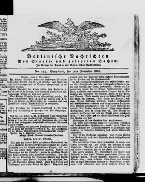 Berlinische Nachrichten von Staats- und gelehrten Sachen on Nov 7, 1818