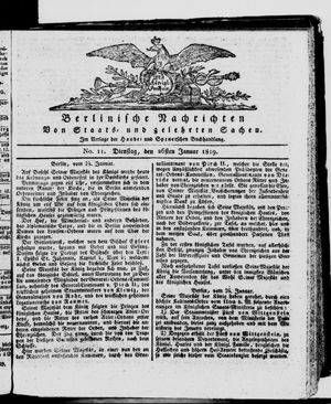Berlinische Nachrichten von Staats- und gelehrten Sachen vom 26.01.1819