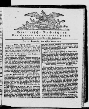 Berlinische Nachrichten von Staats- und gelehrten Sachen vom 28.01.1819