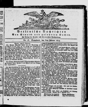 Berlinische Nachrichten von Staats- und gelehrten Sachen vom 06.02.1819