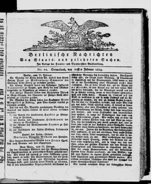 Berlinische Nachrichten von Staats- und gelehrten Sachen vom 20.02.1819