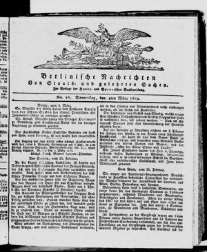 Berlinische Nachrichten von Staats- und gelehrten Sachen vom 04.03.1819