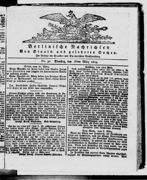 Berlinische Nachrichten von Staats- und gelehrten Sachen vom 16.03.1819